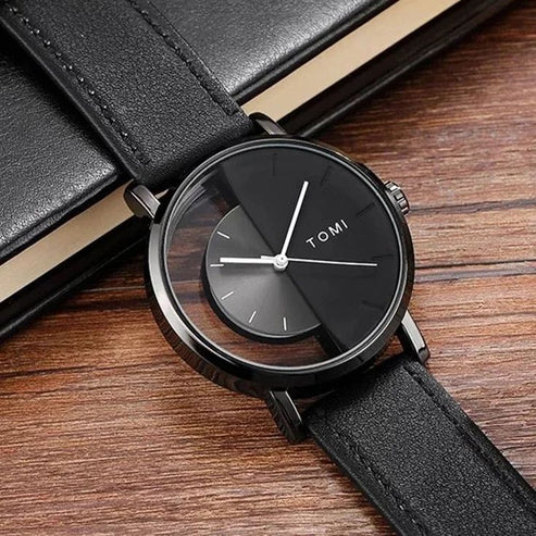 Tomi Unisex Half-Transparent Watch